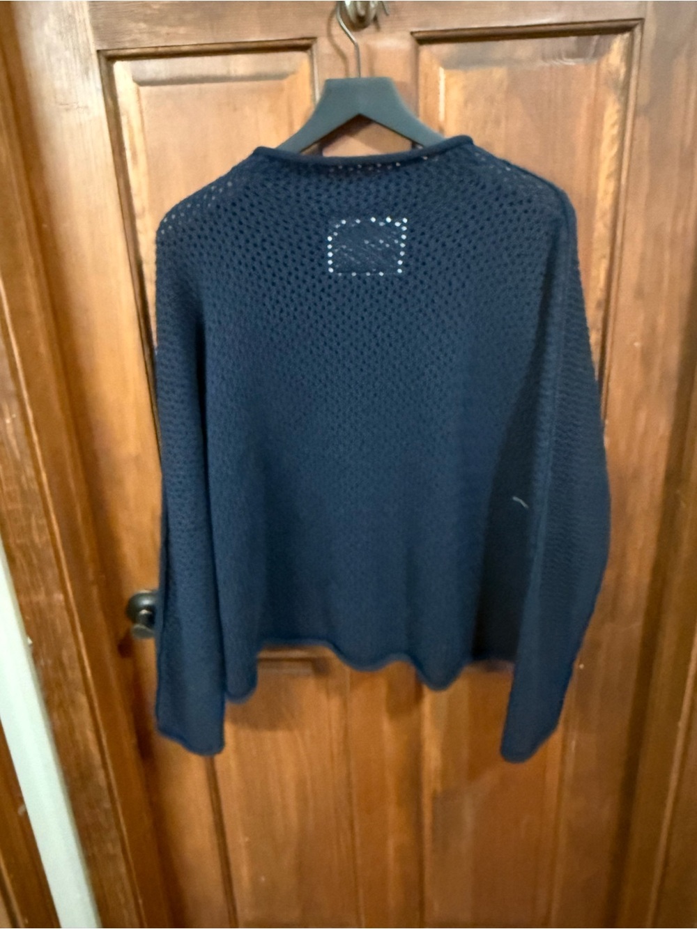 Frank & Eileen Monterey Pointelle Rolled Funnel-Neck Sweater Size M - Picture 3 of 3